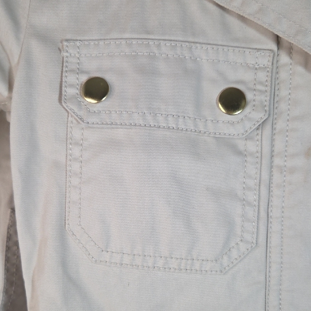 J. Crew Women's Utility Jacket in Cream with Gold Accents - Picture 7 of 11